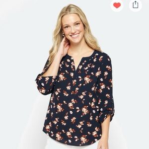 41 Hawthorn Morey Split Neck Blouse Size XL